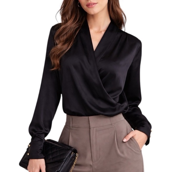 Silky Soft Draping Blouse Top - Picture 3 of 9